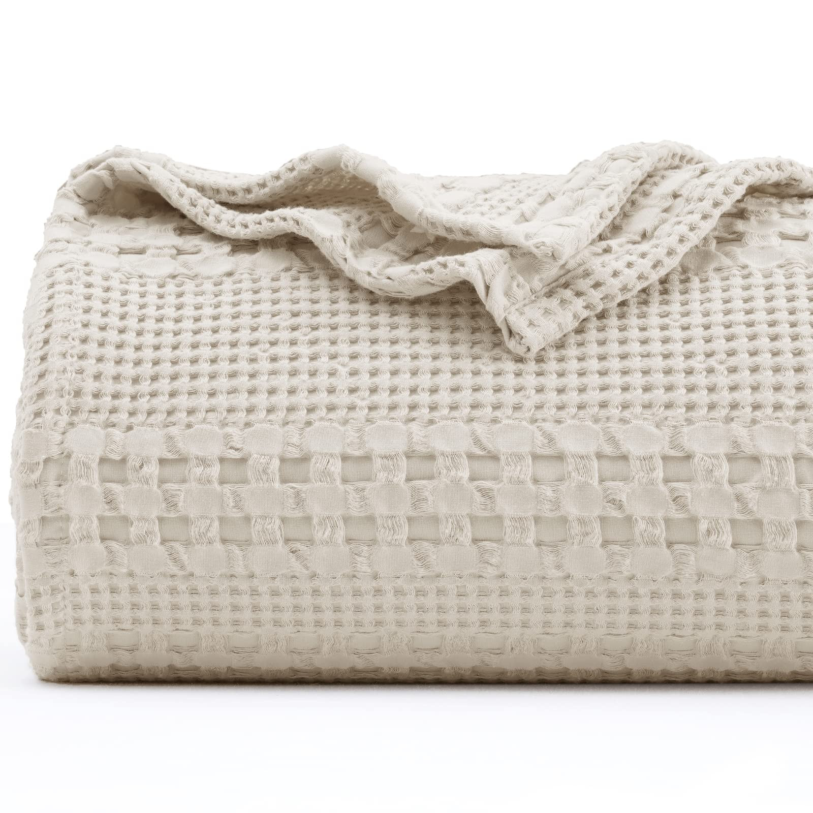 PHF 100% Cotton Waffle Weave Blanket King Size - Washed Soft Lightweight Blanket for All Season -... | Amazon (US)