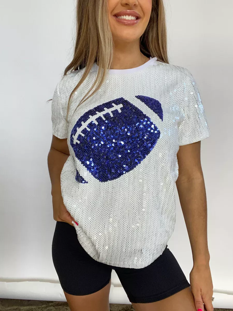 Sequin Football T-Shirt - White … curated on LTK