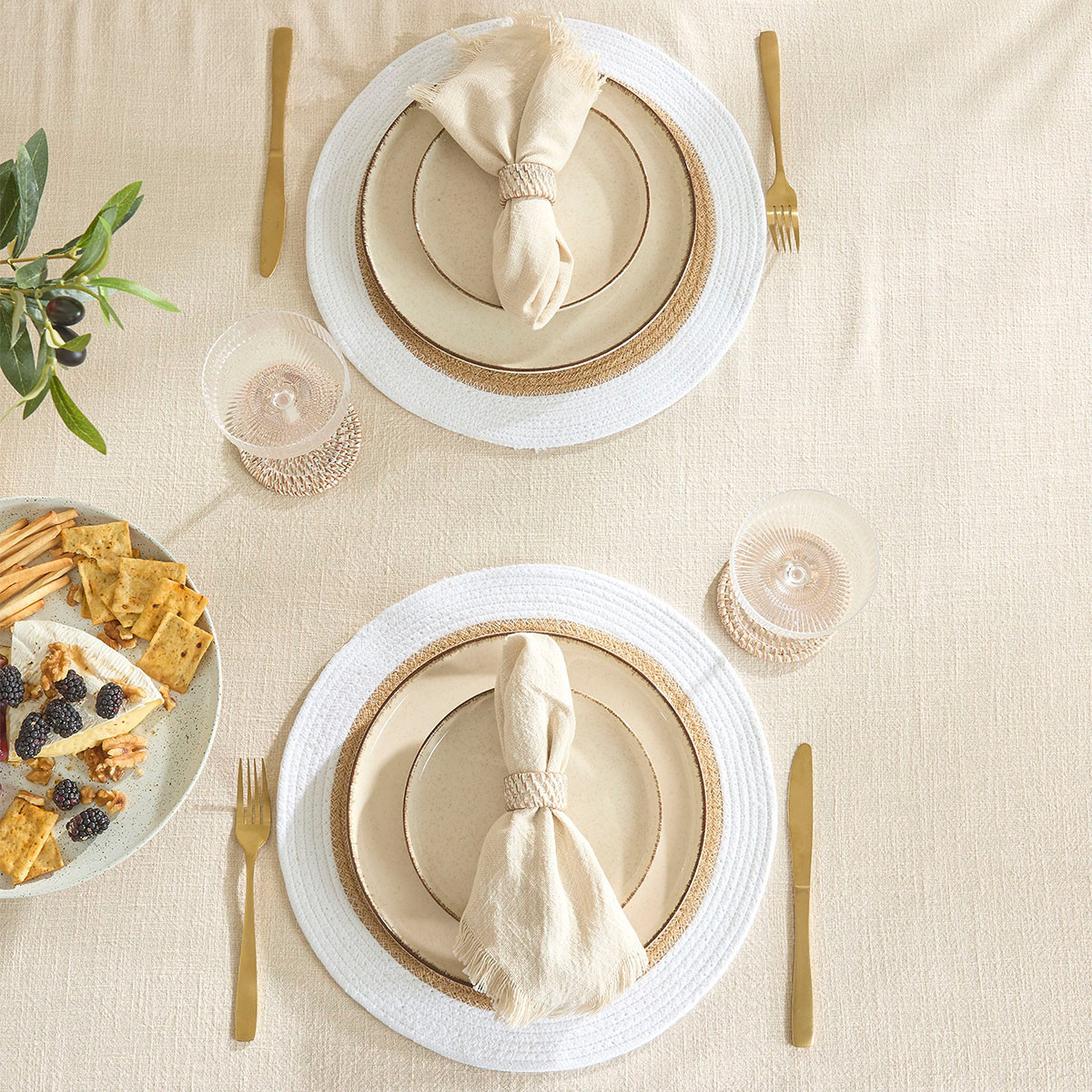 Ashra Fringed Napkin Set of 4 [MUSLASHN4S25] | Pillow Talk AU