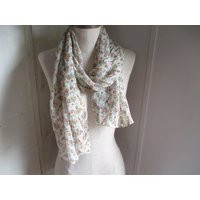 Vintage 1990S Sheer Polyester Scarf Small Print Floral Flowers 14 X 62 Inches | Etsy (US)