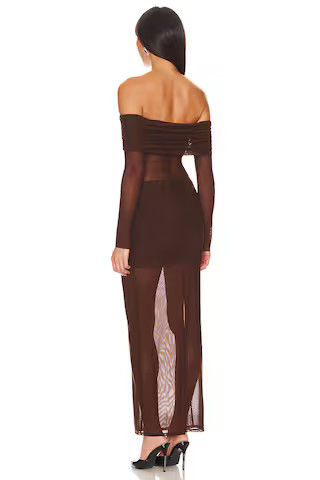 x Anja Dujaković  Fio Maxi Dress in Chocolate Brown | Revolve Clothing (Global)