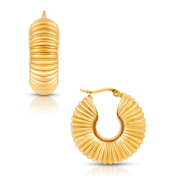 Ellie Vail - Coria Textured Hoop Earring - Pre-Order | Ellie Vail Jewelry