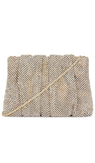 Loeffler Randall Crystal Gathered Flat Clutch in Metallic Silver. | Revolve Clothing (Global)