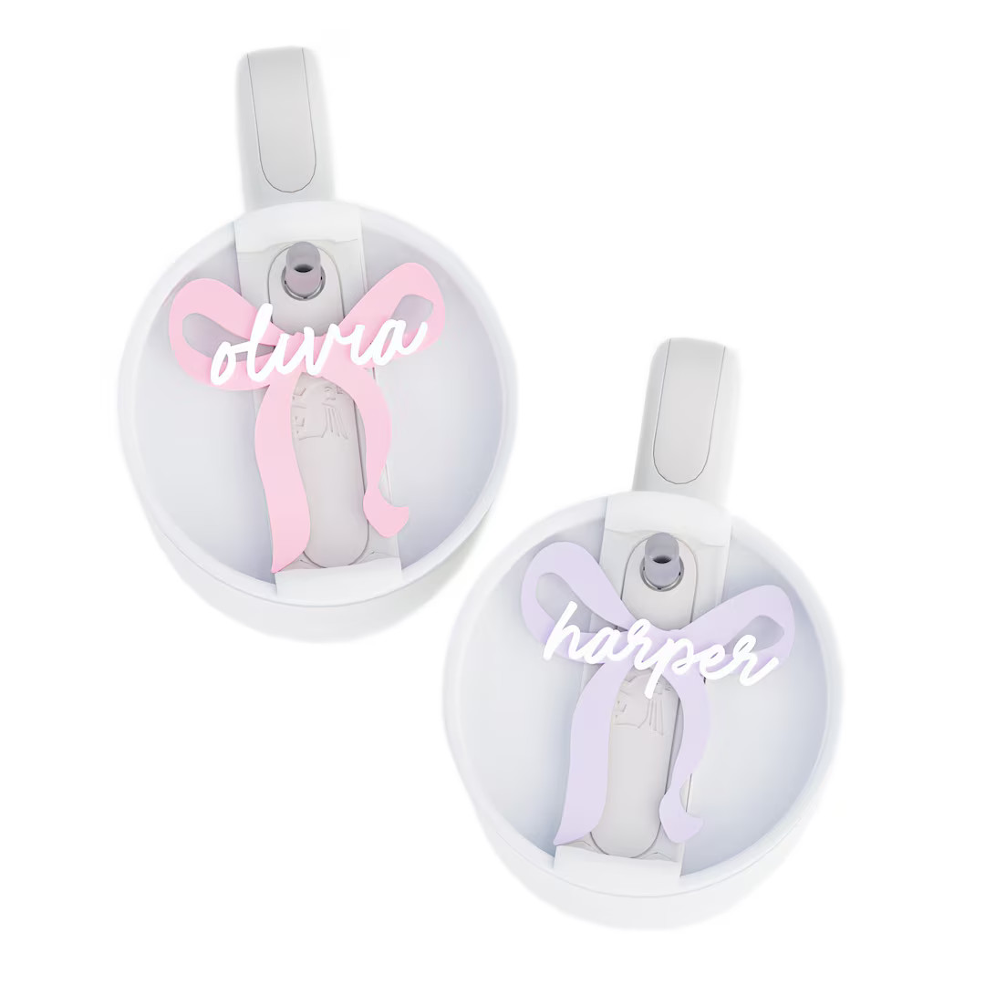 Personalized Bow Stanley Name Tag, Stanley Name Plate, Acrylic Lid Topper, Custom Tumbler Tag, 40... | Etsy (US)