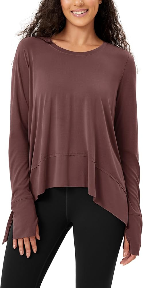 ODODOS Women's Modal Soft Long Sleeve Tee with Thumb Hole Athletic Gym Workout Tops Yoga Shirts | Amazon (US)