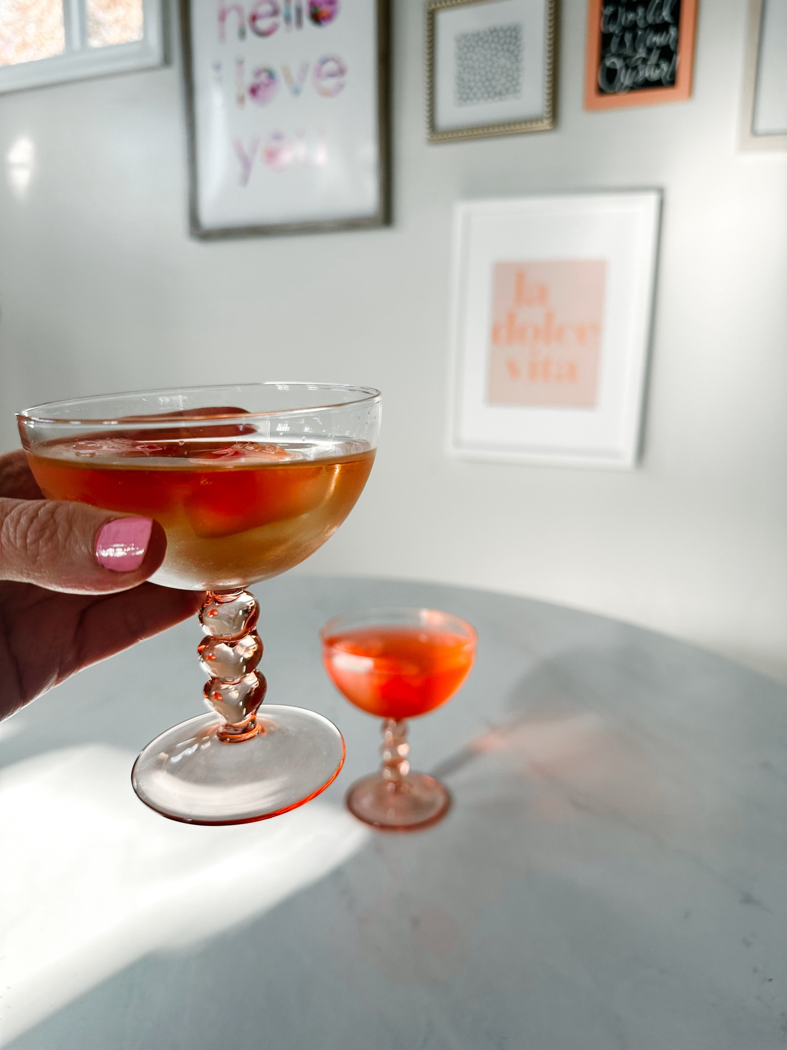 Corazon coupe glass from Anthropologie with heart ice cubes 

#LTKSeasonal