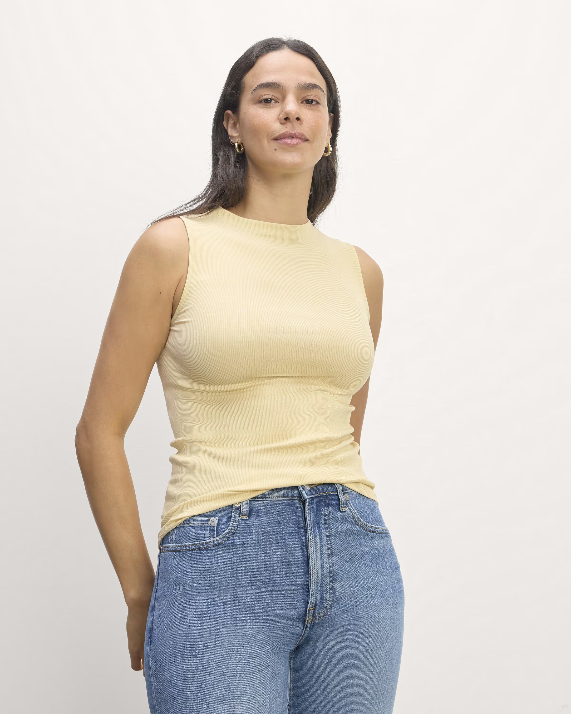 The Luxe Rib Funnel-Neck Tank | Everlane