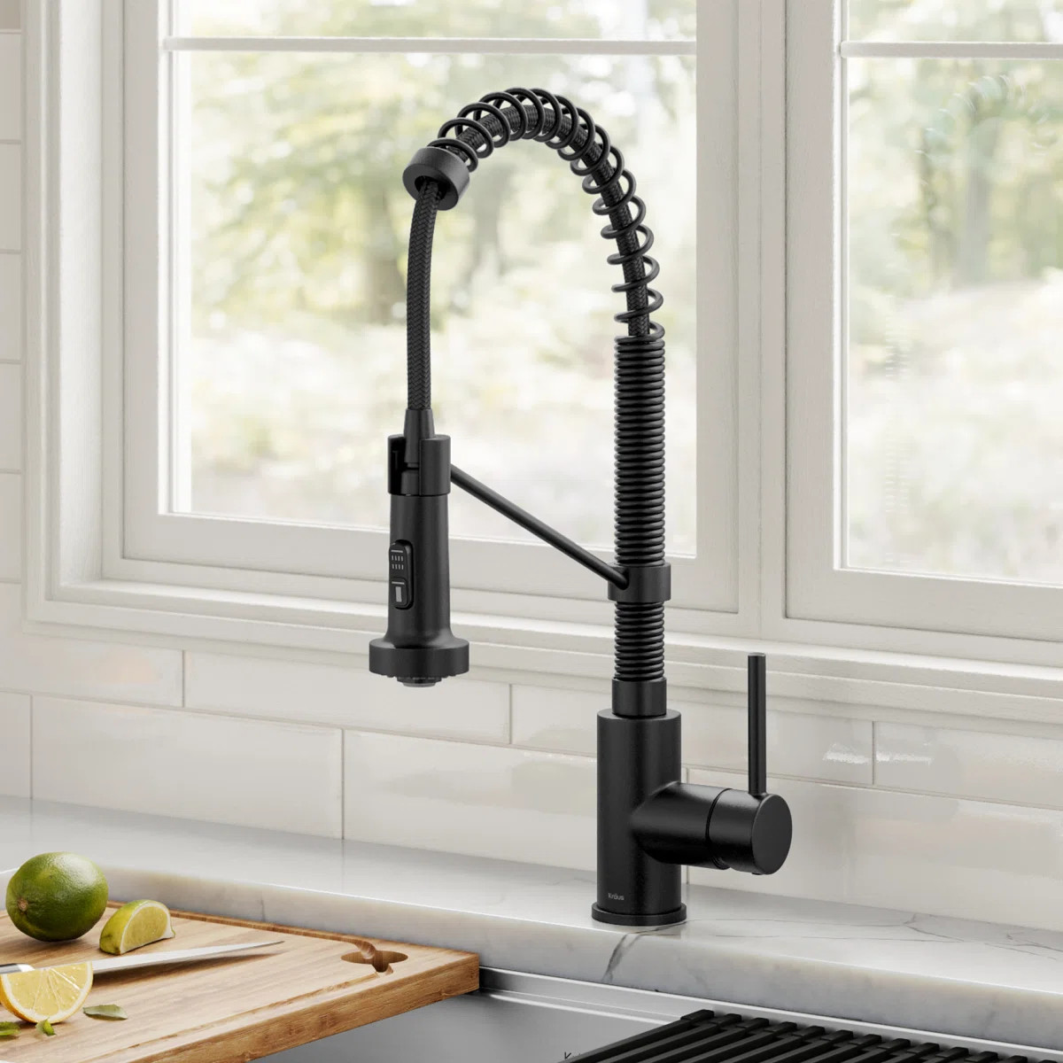 KRAUS Bolden Commercial Style 2-Function Single Handle Pull Down Kitchen Faucet KPF-1610MB | Wayfair North America