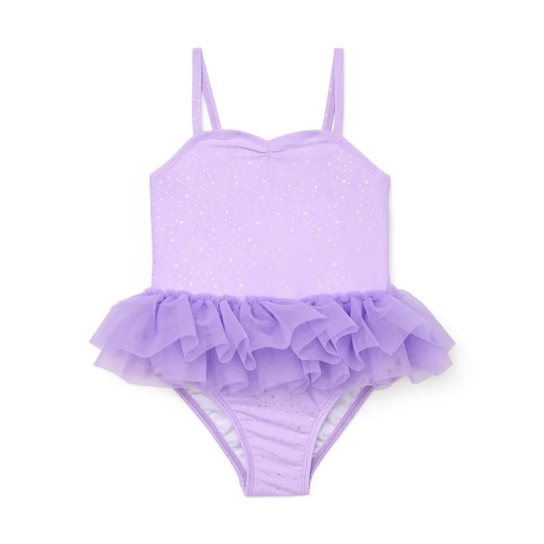 Wonder Nation Baby and Toddler Girls Tutu Swimsuit, 1-Piece, Sizes 12M-5T | Walmart (US)