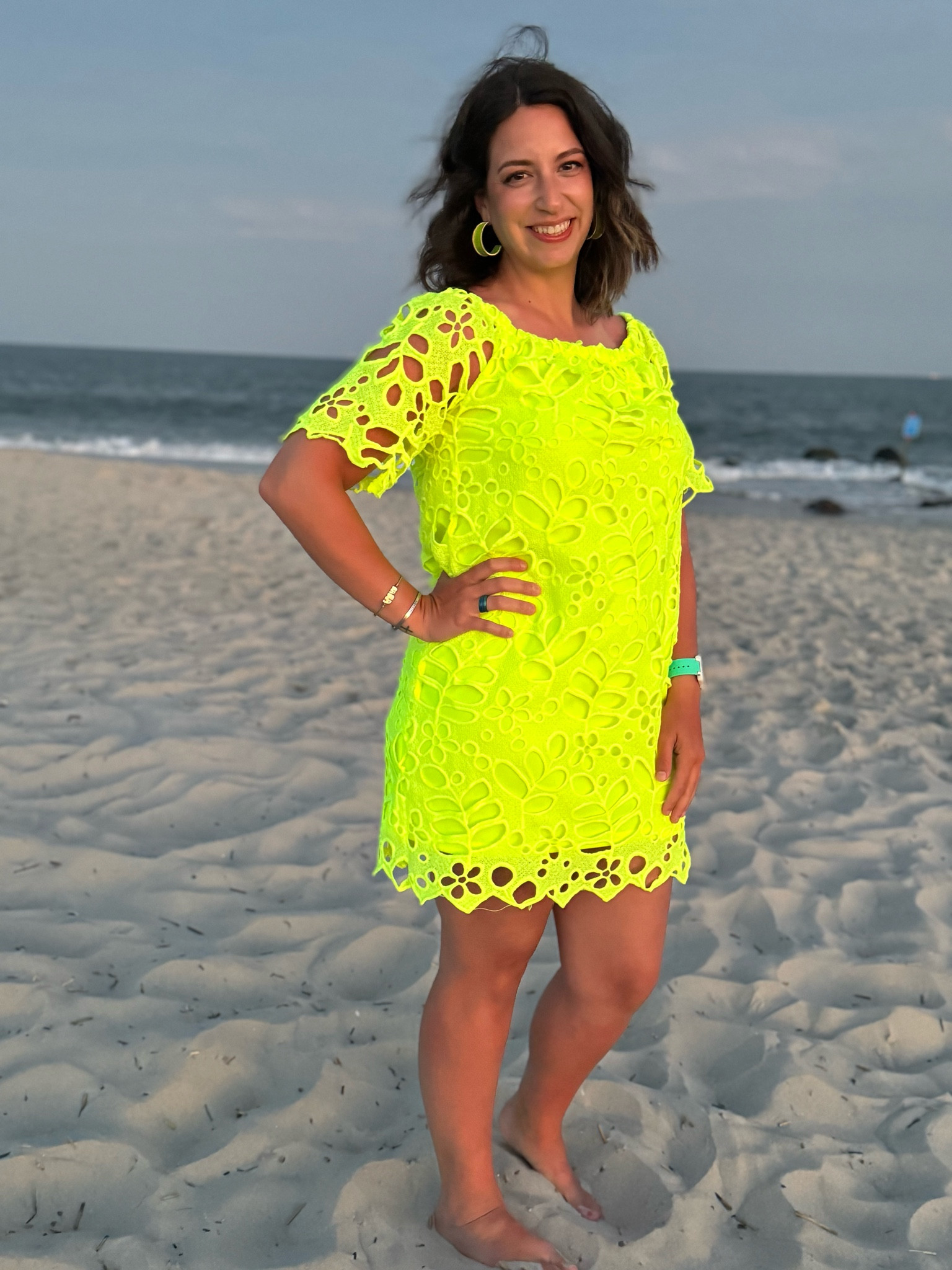 Neon Green for the Beach 

I am wearing a large. 

#LTKMidsize #LTKSeasonal #LTKStyleTip