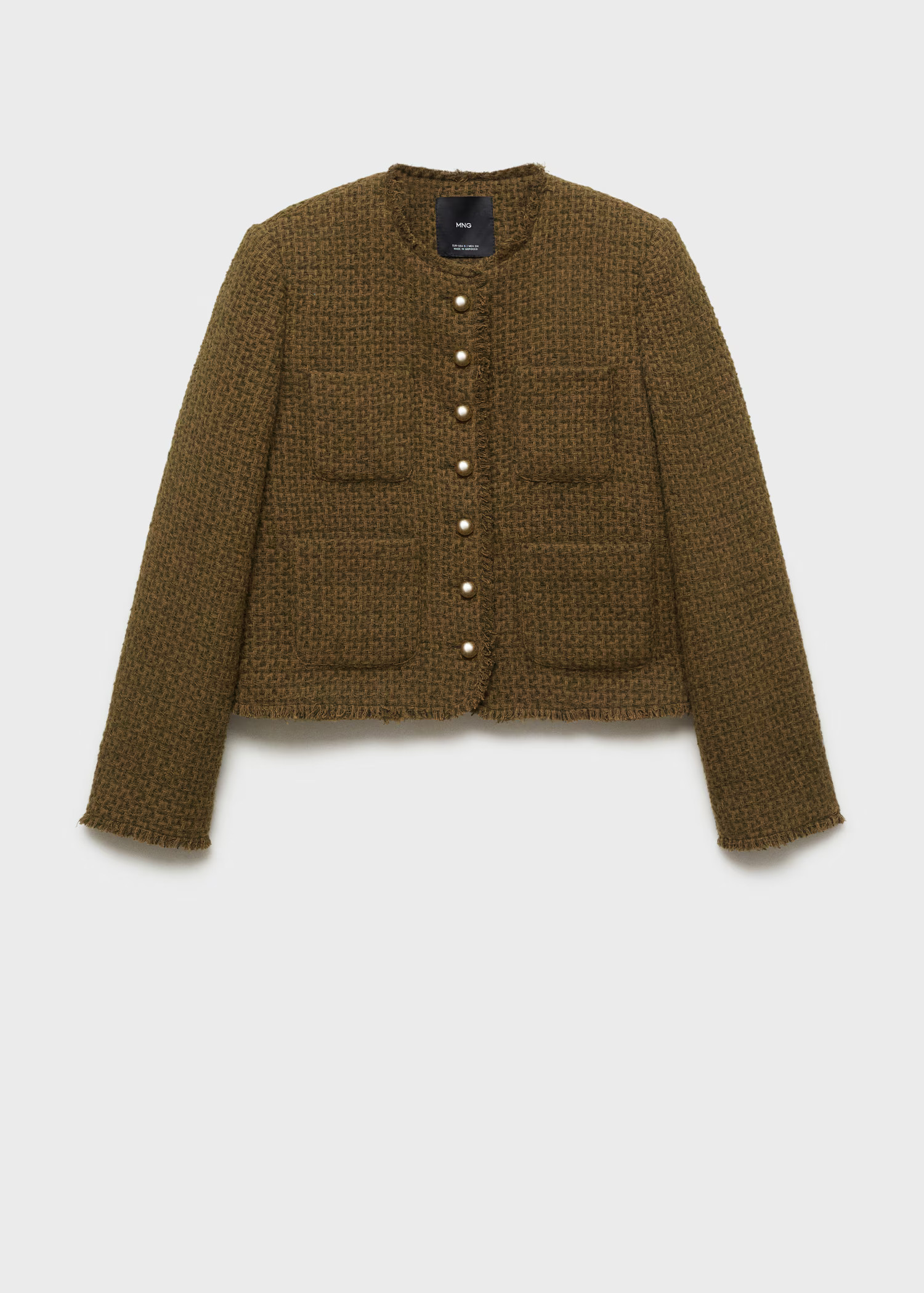 Tweed jacket with jewel buttons - Women | MANGO United Kingdom | MANGO (UK)