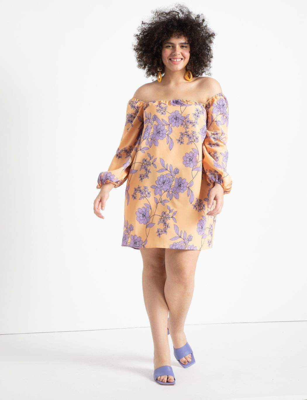 Puff Sleeve Shift Dress | Eloquii