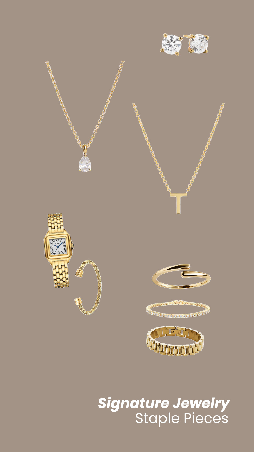 Daily Jewelry Lineup⁣
⁣
Earrings: BaubleBar⁣
Necklaces: Ana Luisa⁣
Watch & Cuff: Amazon⁣
Bangle: BaubleBar⁣
Diamond Band: PAVOI⁣
Cuban Link: Ana Luisa⁣
⁣

#everydayjewelry #goldstack #minimalstyle #amazonfinds 

 #LTKStyleTip 

#LTKFindsUnder50 #LTKBeauty
