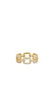 Adina's Jewels Pave Square Link Ring in Gold from Revolve.com | Revolve Clothing (Global)