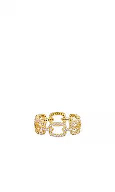 Adina's Jewels Pave Square Link Ring in Gold from Revolve.com | Revolve Clothing (Global)