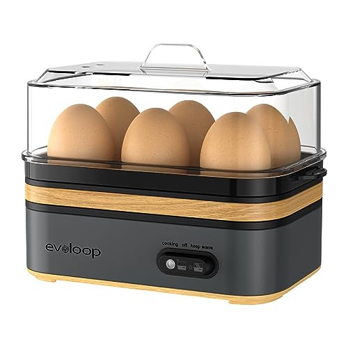 Evoloop Rapid Egg Cooker Electric 6 Eggs Capacity, Soft, Medium, Hard Boiled, Poacher, Omelet Maker Egg Poacher With Auto Shut-Off, BPA Free | Amazon (US)