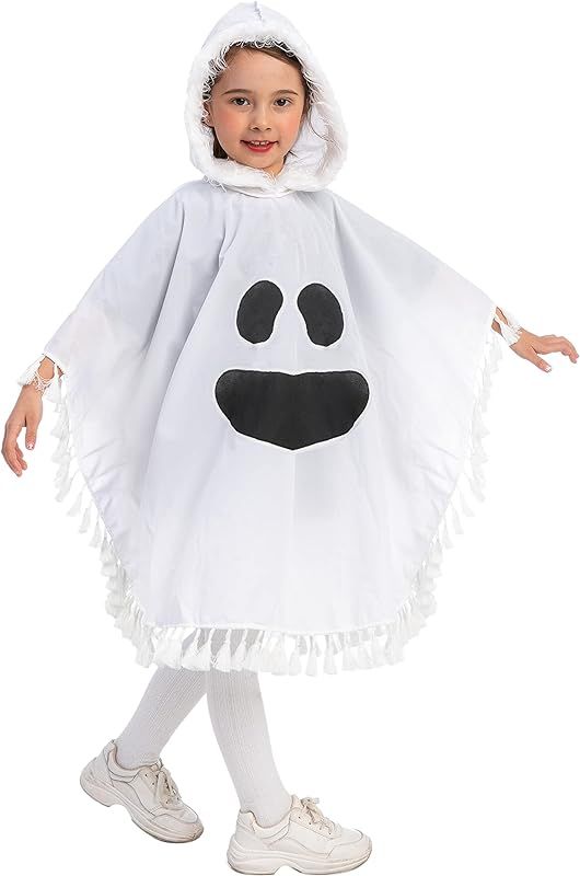 Fanny White Ghost Dress Girl Costume Halloween Party Glow in The Dark for Kids | Amazon (US)