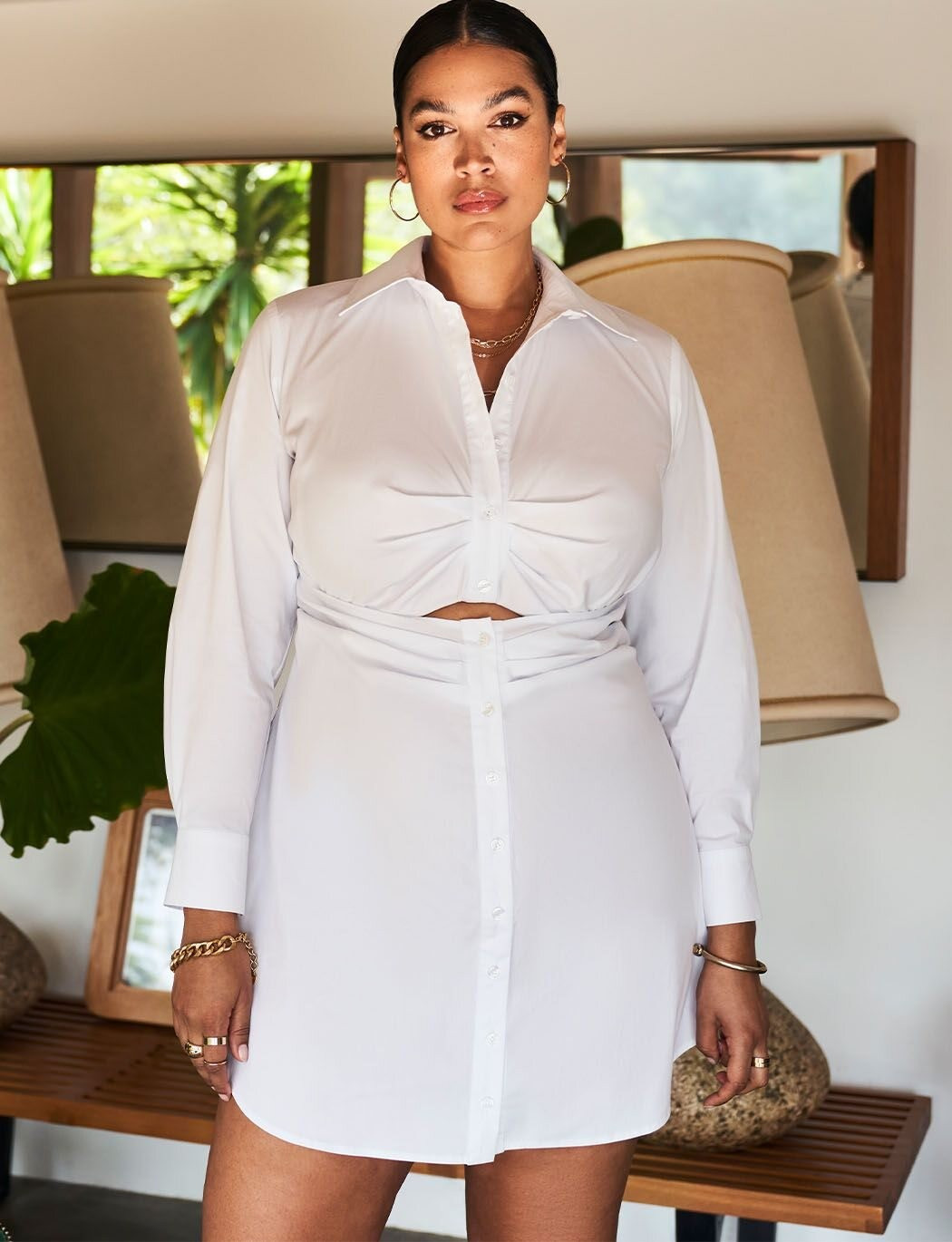 Shirtdress With Cutout Detail | Women's Plus Size Dresses | ELOQUII | Eloquii
