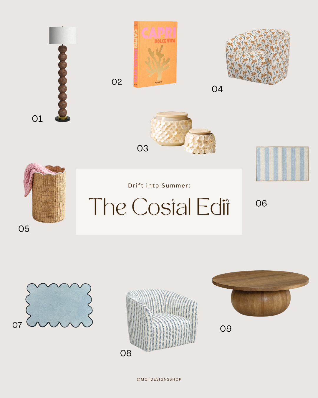 Imagine mornings with the windows open, linen curtains moving in the breeze, and nowhere you need to be. That's the feeling we curated this edit around☀️🌊  

 