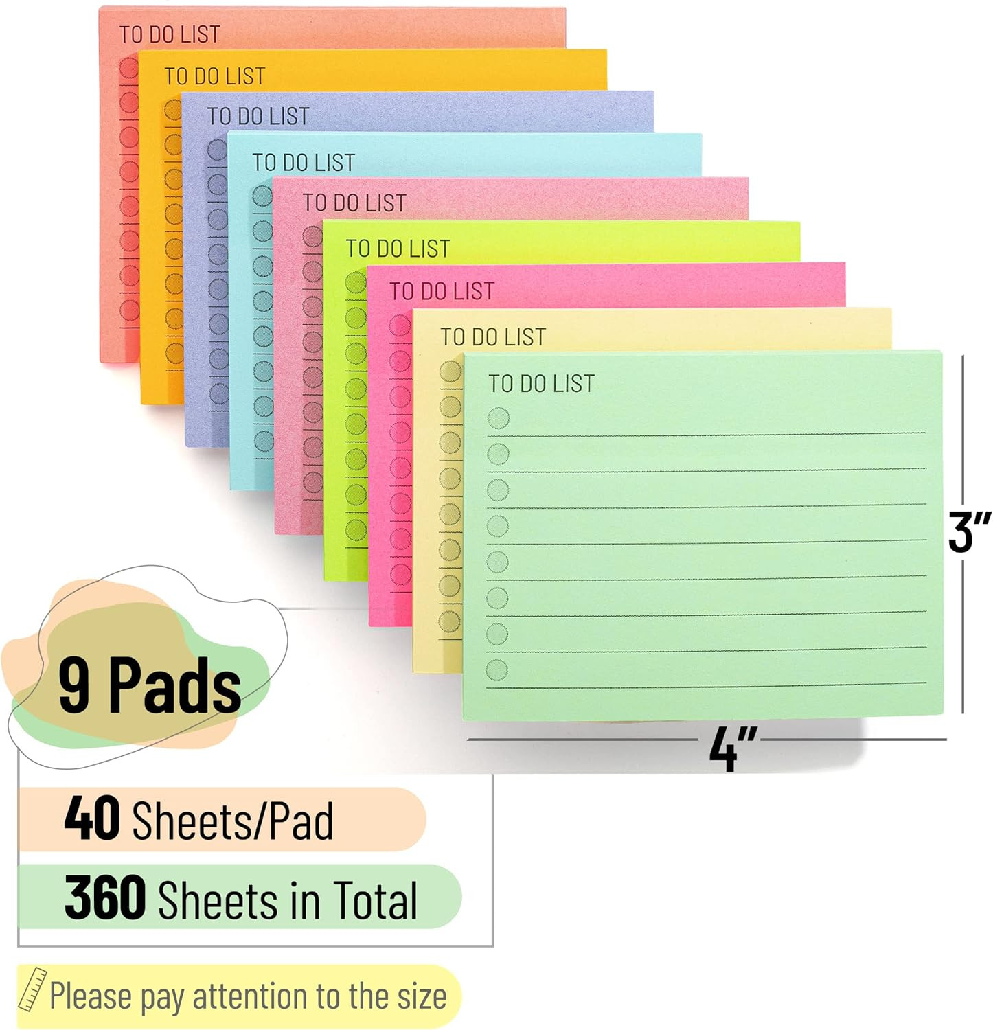 Mr. Pen- Assorted Color 4"x3" Lined Sticky Notes, 360 Sheets, 9 Pads, Perfect for Organization, N... | Amazon (US)