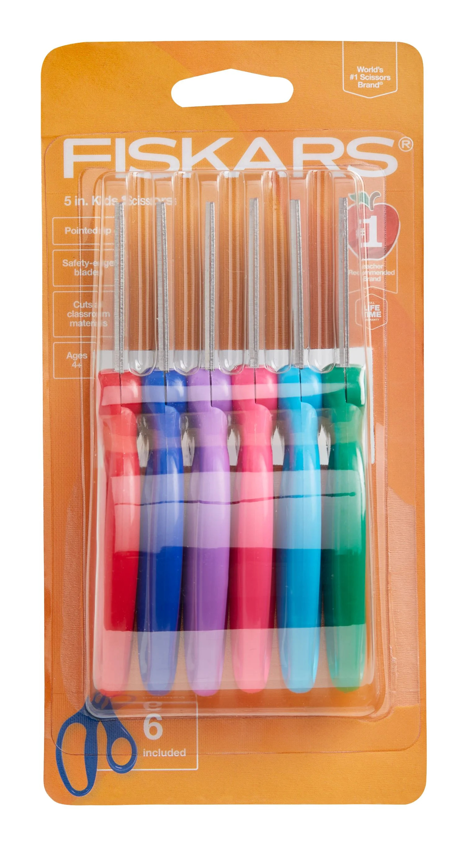 Fiskars 5" Kids Pointed Scissors 6 Pack (Ages 4+), Multi-Color - Walmart.com | Walmart (US)