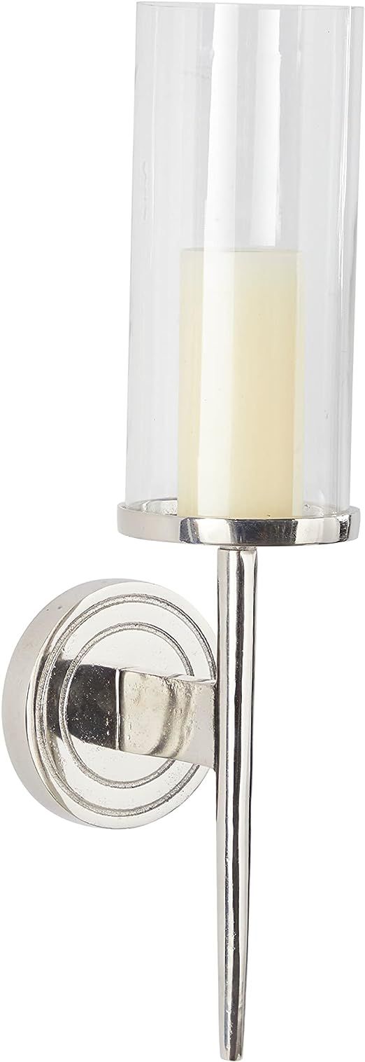 Deco 79 Aluminum Single Candle Wall Sconce, 6" x 7" x 23", Silver | Amazon (US)