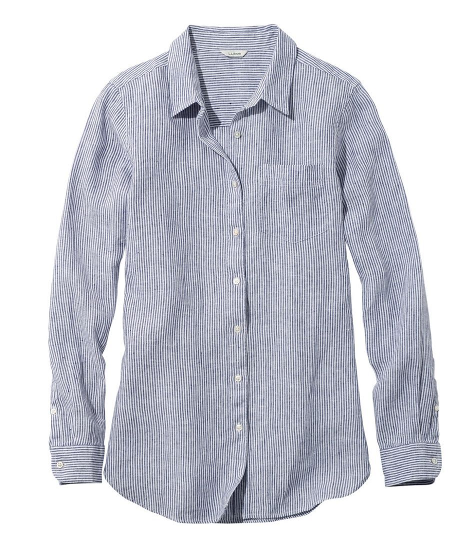 Women's Premium Washable Linen Shirt, Tunic Stripe | L.L. Bean