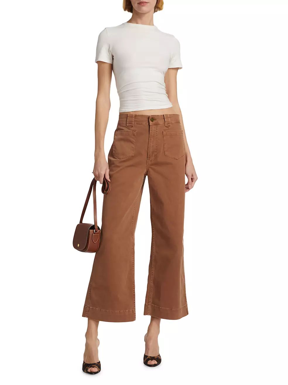 Flared Ankle-Crop Utility Jeans | Saks Fifth Avenue