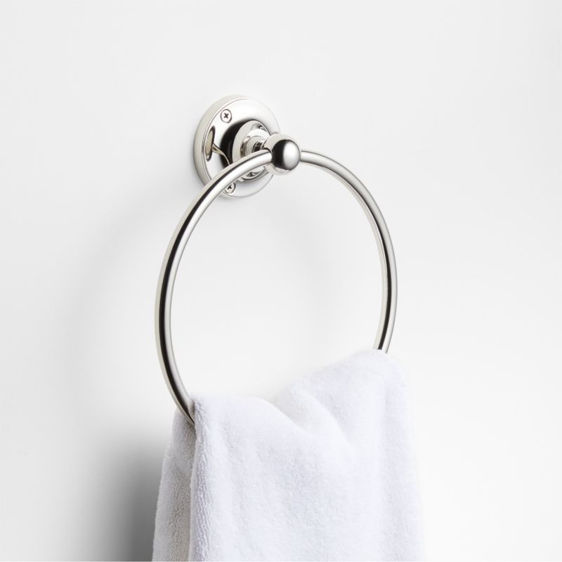 Classic Round Polished Chrome Bathroom Hand Towel Ring + Reviews | Crate & Barrel | Crate & Barrel