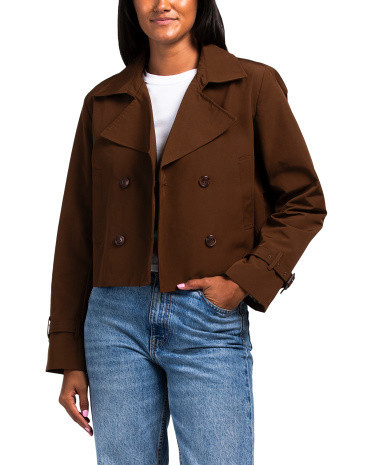 Kym Cropped Trench Coat | TJ Maxx