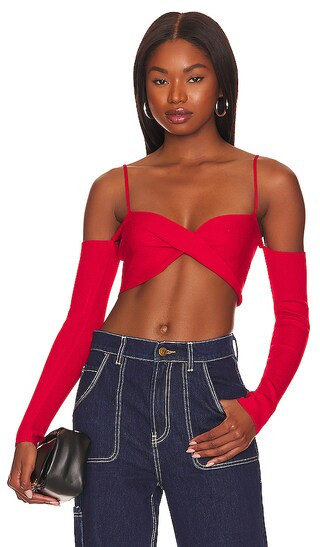 Alexis Twist Front Top in Red | Revolve Clothing (Global)
