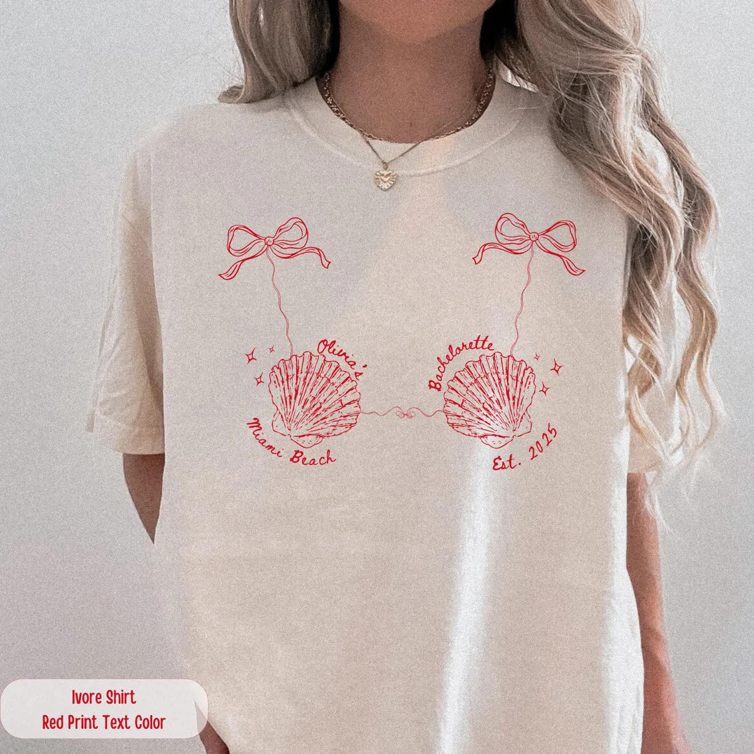 Custom Shell Beach Bachelorette Comfort Colors Shirt: Mermaid Last Splash, Bridal Party Shirts, B... | Etsy (US)
