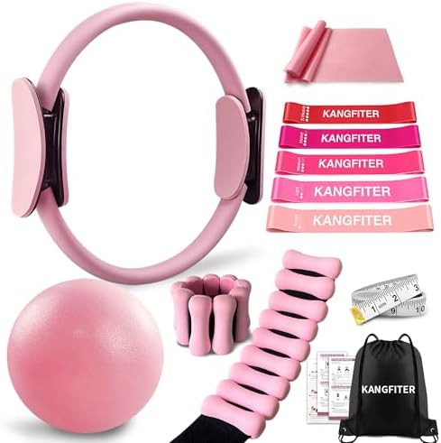 Pilates Equipment Kit for Home Workout, Pilates Ring and Ball Set with Adjustable Ankle Wrist Wei... | Amazon (US)