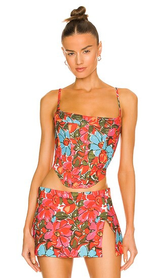 V Corset Top in Parisian Flower Rouge | Revolve Clothing (Global)
