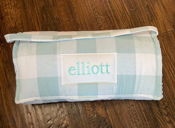 Snowy Green Buffalo Check Plaid Kids Nap Mat Personalized - Etsy | Etsy (US)