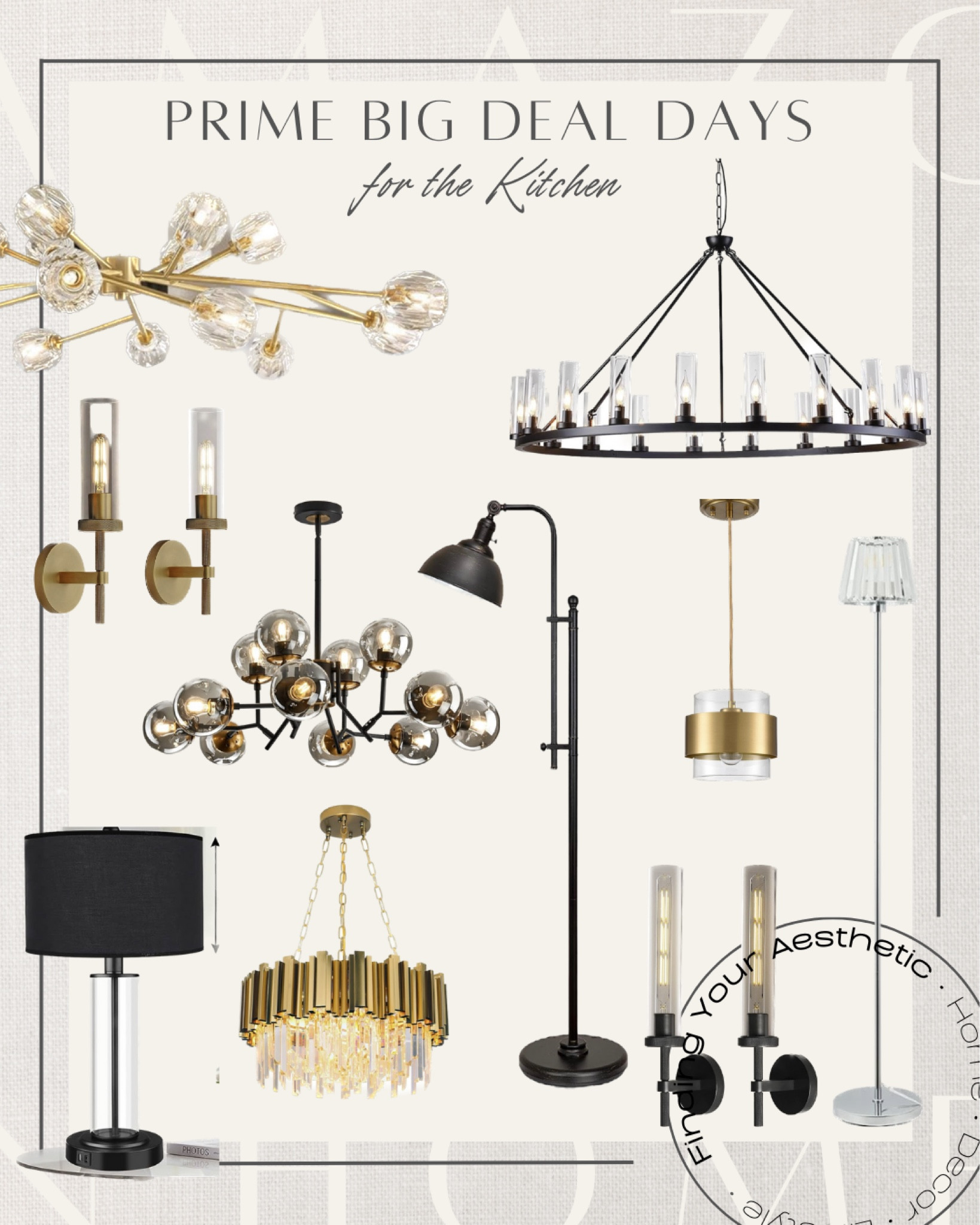 Prime Big Deal Days Lighting Sales - lots of gorgeous modern and designer inspired lighting options on deal!

Rh inspired chandelier, restoration hardware chandelier dupe, designer lighting, look for less lightning, modern table lamp, floor lamp modern, floor lamp rustic, industrial floor lamp, modern wall sconces, modern pendant light, wagon wheel chandelier, crystal burst chandelier, mid century chandelier, Sputnik chandelier, look for less home, Amazon home

#LTKxPrime #LTKhome #LTKsalealert