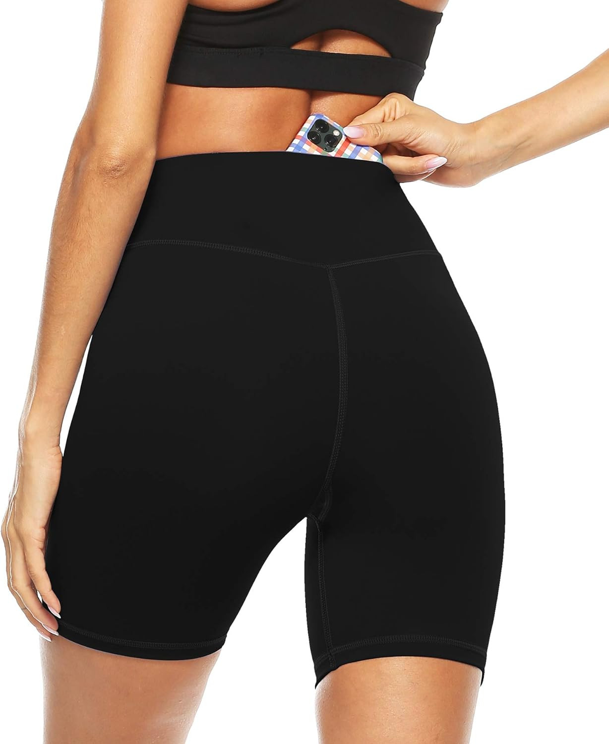 Persit Women's High Waist Print Workout Yoga Shorts with 2 Hidden Pockets, Non See-Through Tummy ... | Amazon (US)