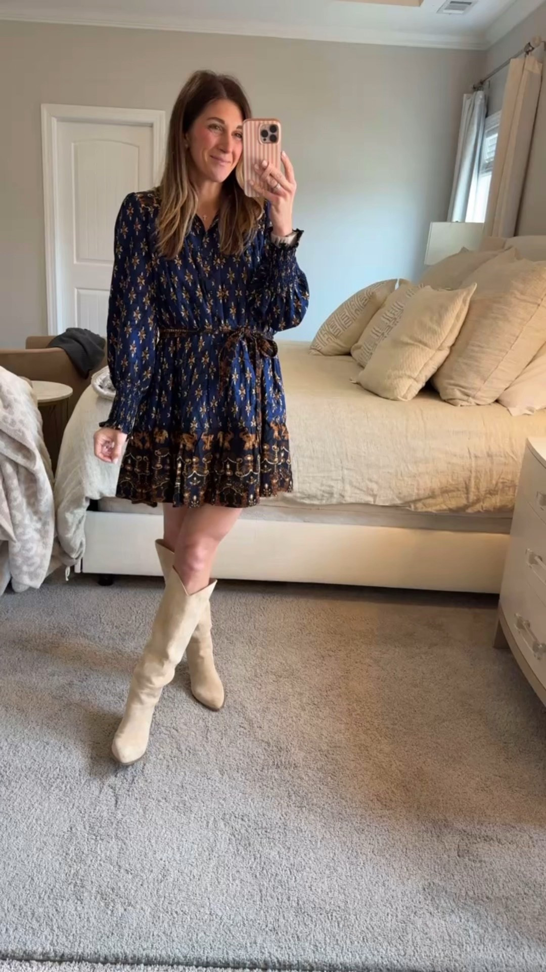 I’ve been totally obsessing over this dress! I wore it for fall family photos but it works for the holidays and well past then too!

Sizes are limited. I’m wearing a medium. fit is true the size. 

Boots are stunning for any dressy occasion and fit is TTS. I’m wearing an 8. 

Dress | buttons | navy | brown | ruffle | short | collared | boots | fall | winter | church | brunch | wedding | party | style | boutique | cross necklace | loopy case 



#LTKHoliday #LTKSeasonal #LTKFindsUnder100