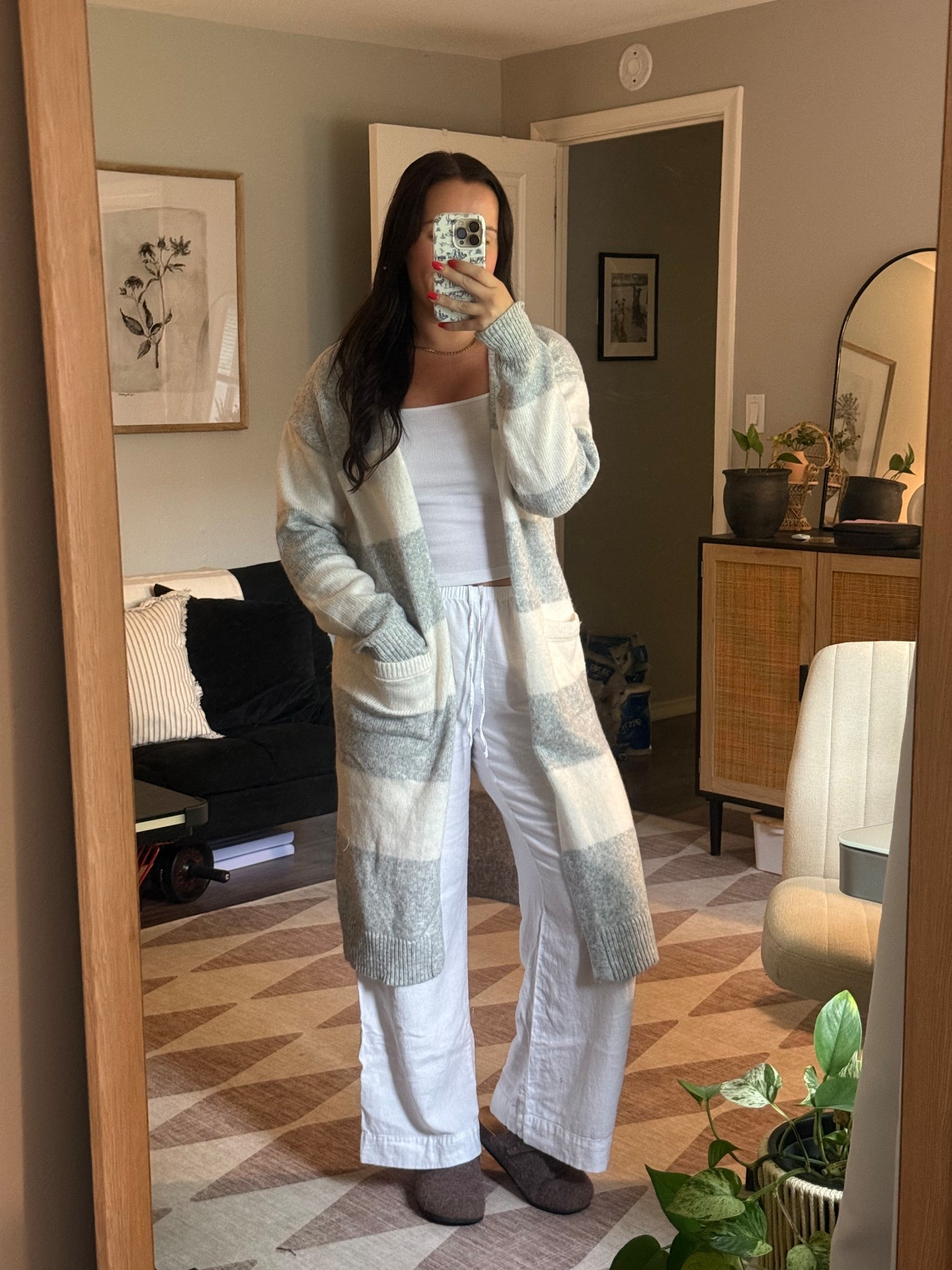 Chunky striped duster cardigan for fall from Walmart! Free People lookalike dupe 🩶🤍

#LTKSeasonal #LTKStyleTip #LTKFindsUnder50