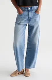 Hattie Raw Hem High Waist Crop Barrel Leg Jeans (Women) | Nordstrom | Nordstrom