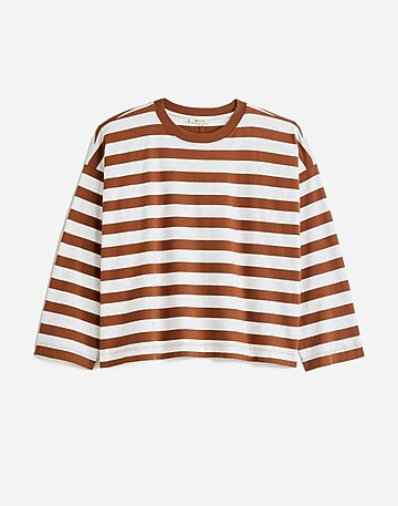 Oversized Long-Sleeve Crewneck Tee | Madewell | Madewell