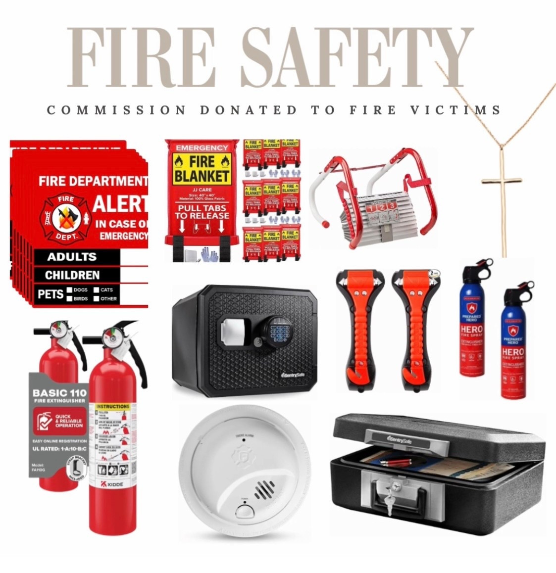 After the home next to where mg daughter was staying caught on fire and led to a forced evacuation, I thought I would put together a list of what a fireman told me that every home needs and will donate those proceeds to the family. I'm still waiting on how to help but this event has led to a powerful reminder now quickly we can lose everything. 