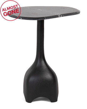 21in Marble Curved Top Accent Table | TJ Maxx