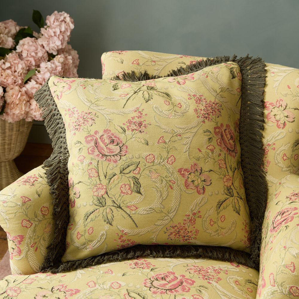 Lucie Jacquard Fringe Pillow Cover | GreenRow