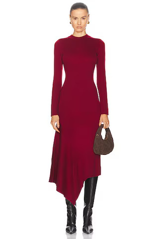 L'Academie by Marianna Odelya Asymmetrical Dress in Wine | FWRD | FWRD 