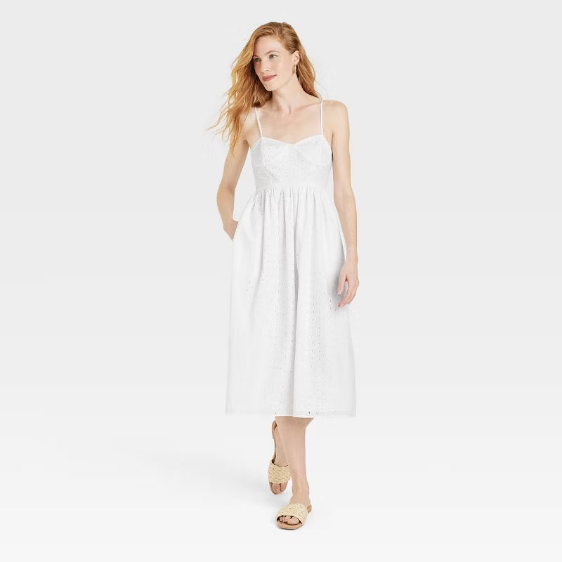 Women's Sleeveless Eyelet Sun Dress - A New Day™ | Target