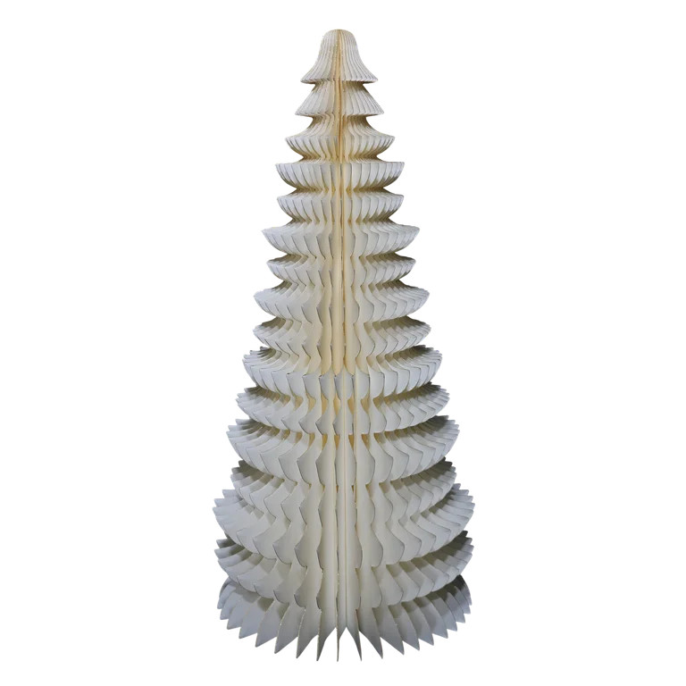 Honeycomb Paper Tree Christmas Decoration, White, 35", by Holiday Time - Walmart.com | Walmart (US)