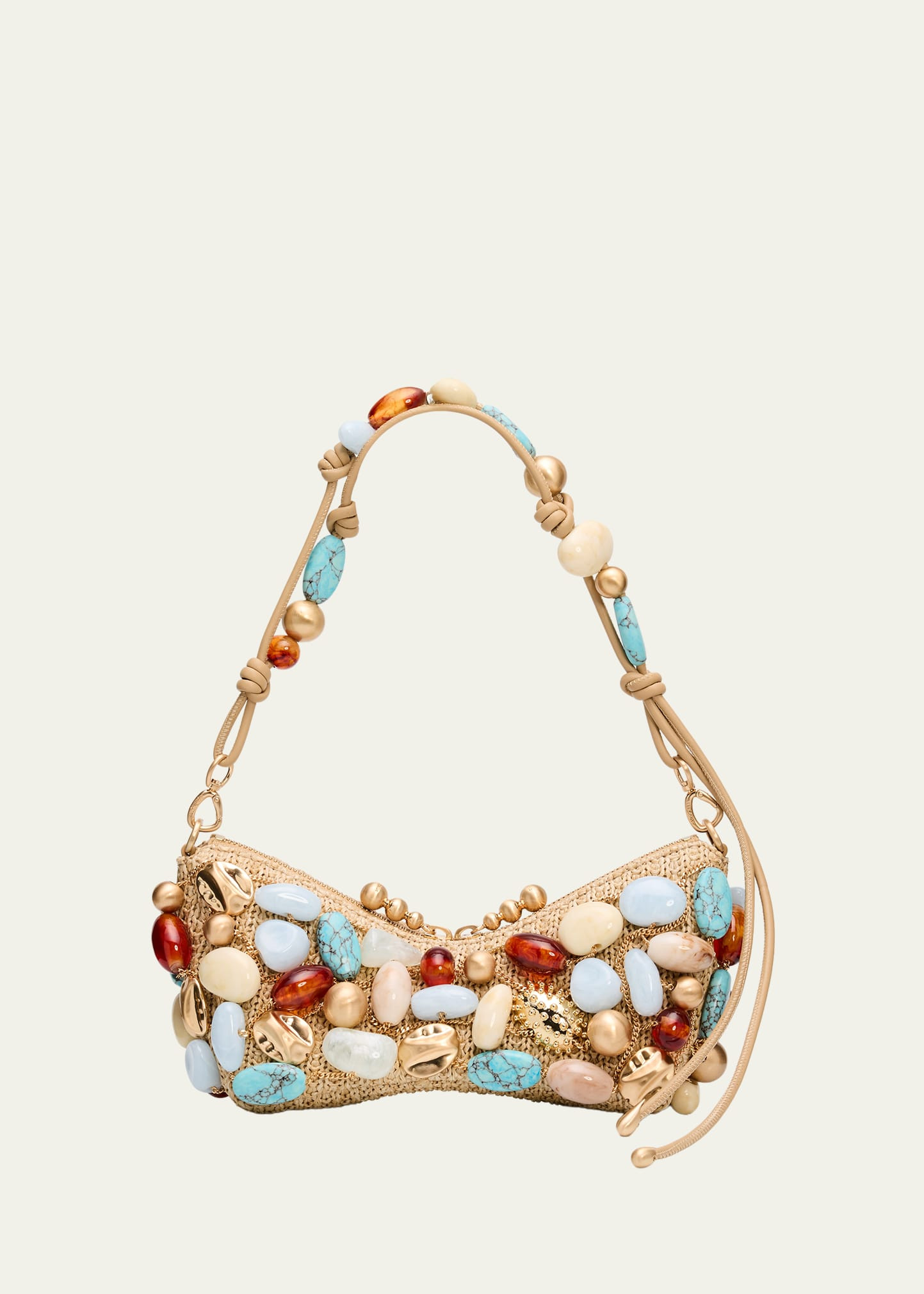 Cult Gaia Mercier Embellished Raffia Butterfly Shoulder Bag | Bergdorf Goodman