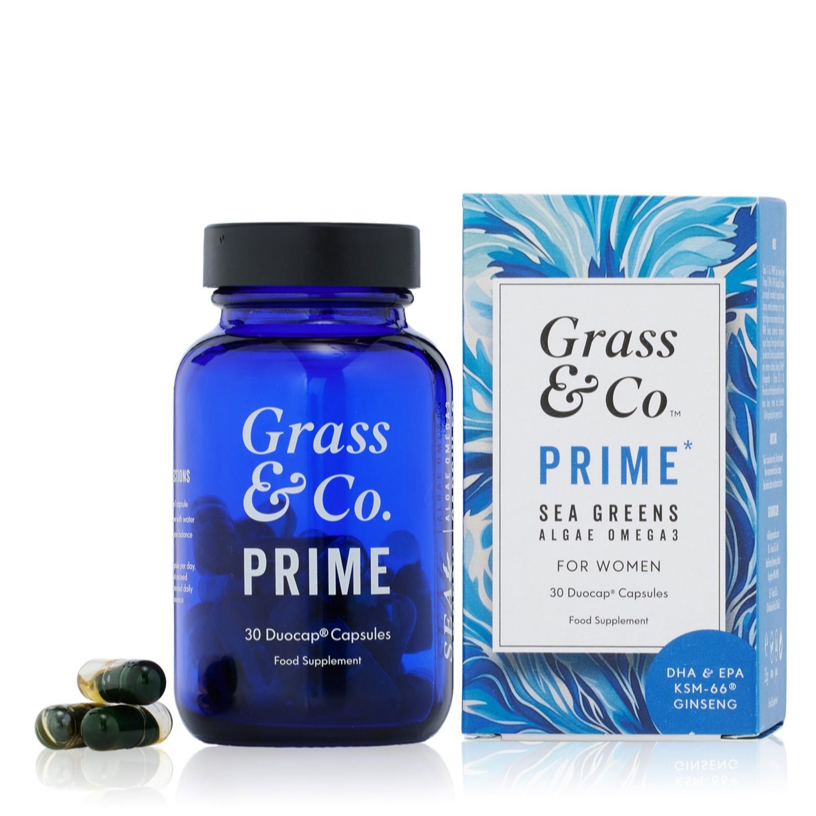 Grass & Co. Prime for Women Vegan Omega 3 & Greens Duo Caps 1 Month... | QVC UK