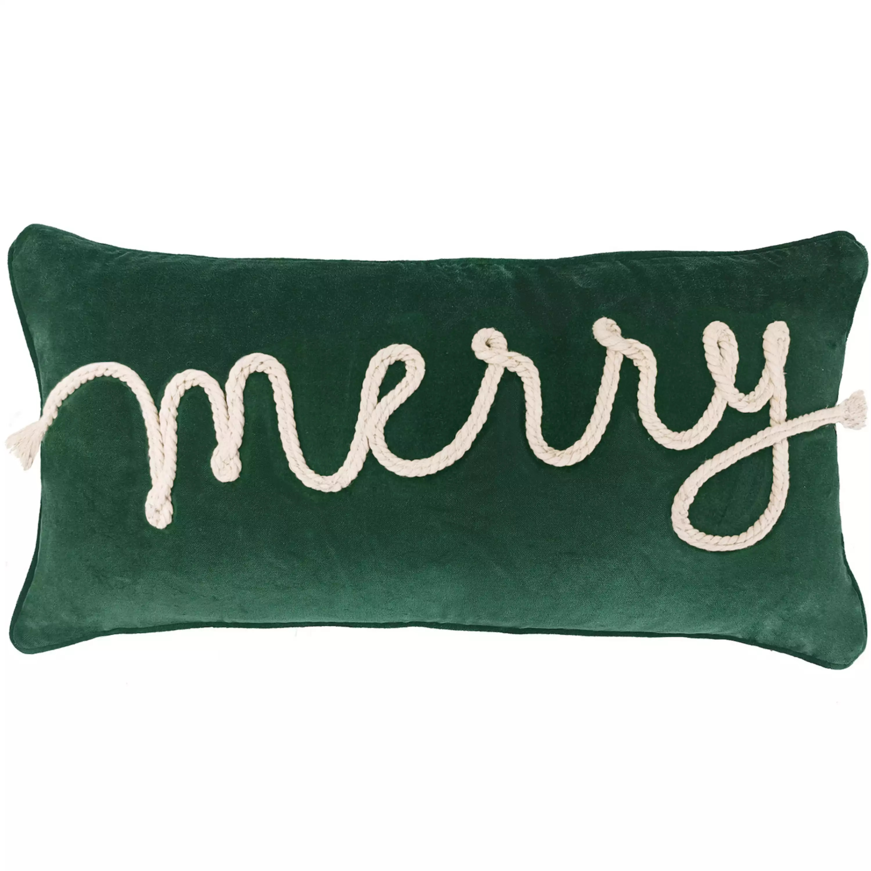 St. Nicholas Square® Green "Merry" Throw Pillow | Kohl's